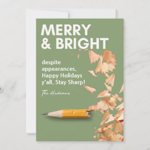 Roligt Merry & Bright Helgdag Julkort