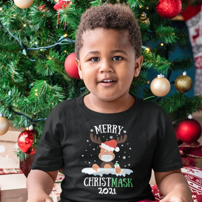 Roligt merry Christmask 2021 renmasksanitizer T Shirt (Skapare uppladdad)