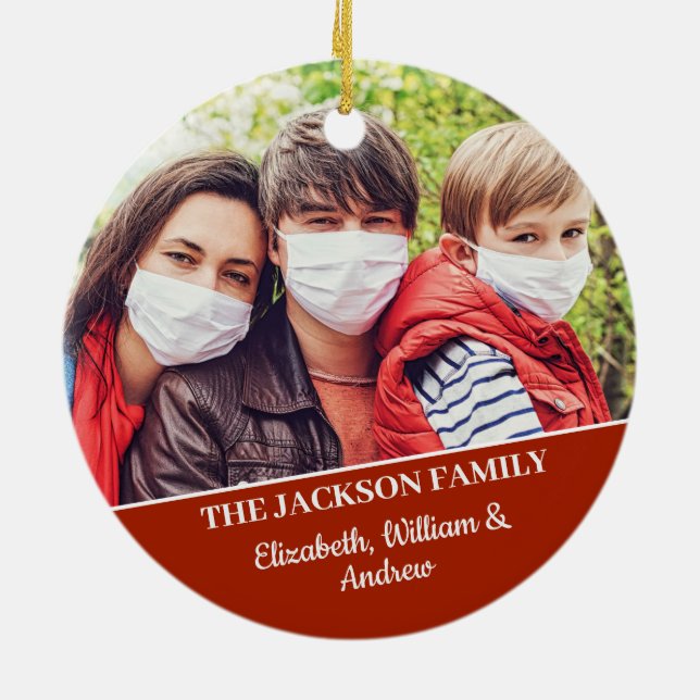 Roligt merry Christmask rener ansikte mask med fot Julgransprydnad Keramik (Baksidan)