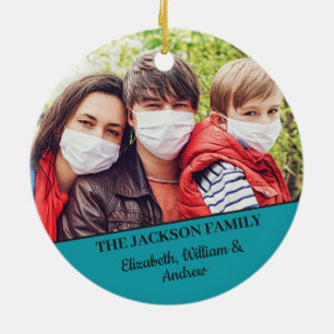 Roligt merry Christmask rener ansikte mask med fot Julgransprydnad Keramik