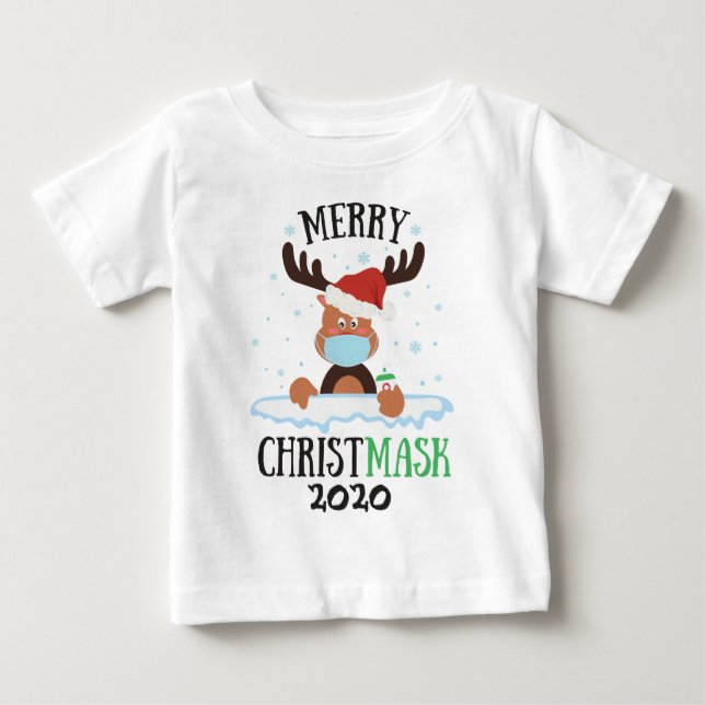 Roligt merry Christmask rener ansikte mask sanitiz T Shirt (Framsida)