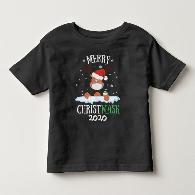 Roligt merry Christmask rener ansikte mask sanitiz T Shirt (Framsida)