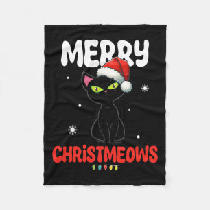 Roligt Merry Christmeows Jolly Cat jul Kids Fleecefilt