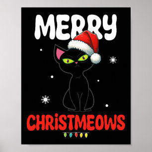 Roligt Merry Christmeows Jolly Cat jul Kids Poster