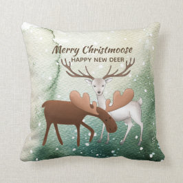 Roligt Merry Christmoose Lycklig New Hjort Kudde