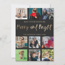 Roligt Merry och Bright Faux Guld 9 Photo jul