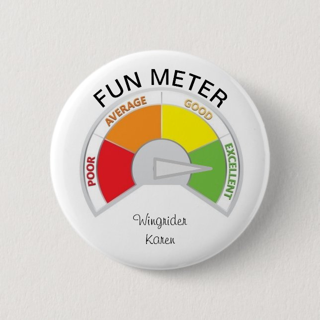 Roligt Meter! Button - Wpirder Karen Knapp (Framsida)