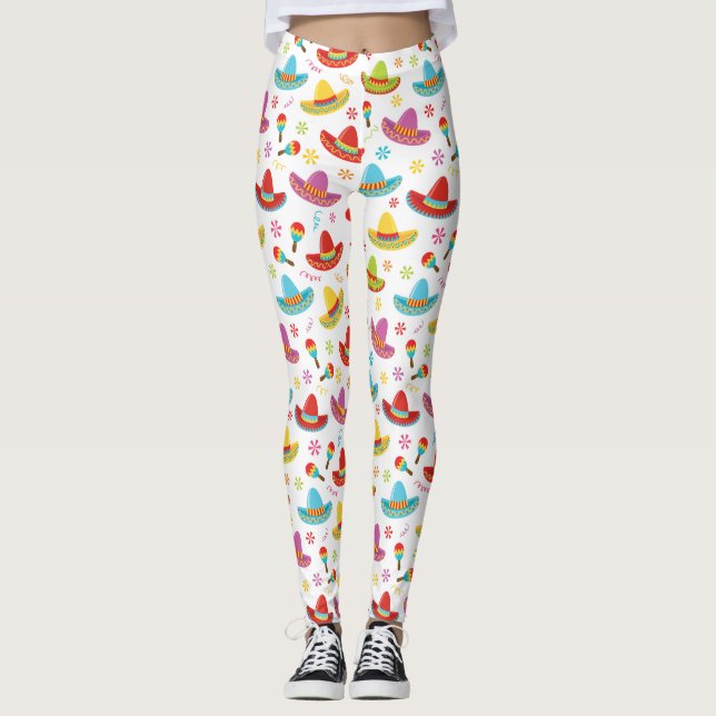 Roligt Mexikanska Fiesta Leggings (Framsida)