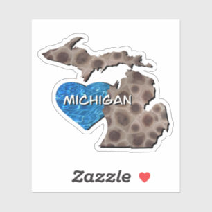 Roligt Michigan underbar sjö statsdukssten Klistermärken