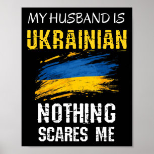 Roligt Min Man är Ukrainsk Inget Skrämmer Mig Pa Poster