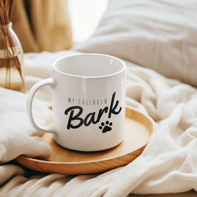 Roligt Mina Barn Skäller Hundmamma Kaffemugg (Skapare uppladdad)