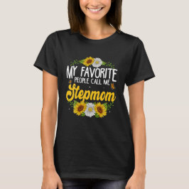 Roligt Mina favoriter kallar mig Stepmamma Sunblom T Shirt