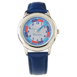 Roligt Modern Blue Snyggt Anpassat namn Kids Watch Armbandsur