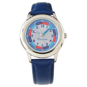 Roligt Modern Blue Snyggt Anpassat namn Kids Watch Armbandsur