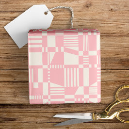 Roligt Modern Checkered Rosa & White Wrapping Papp Presentpapper