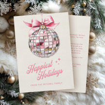 Roligt Modern Disco Boll Ornament Happiest Helgdag