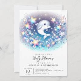 Roligt Modern Dolphin Baby Shower Inbjudningar