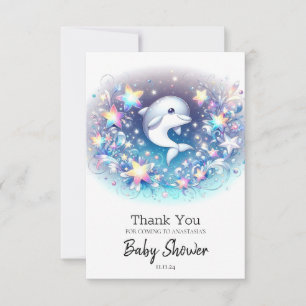 Roligt Modern Dolphin Baby Shower Tack Kort