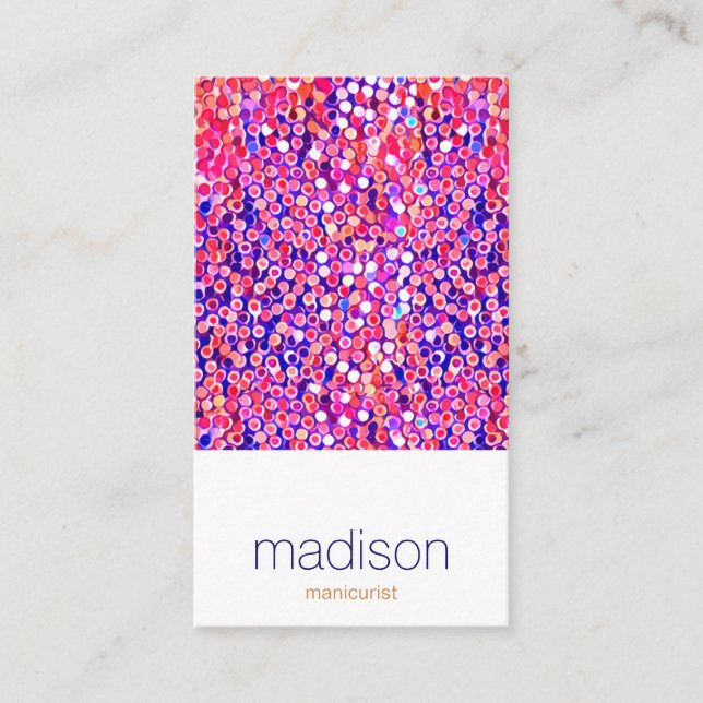 Roligt Modern färglös Rosa Konfettsalon Visitkort (Framsida)