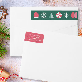 Roligt Modern Geometric Festive-julikoner Etikettband