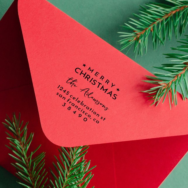 Roligt Modern God jul Family Returadress Stämpel (Skapare uppladdad)