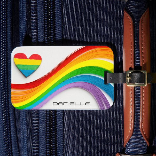 Roligt Modern HBT-Pridet Rainbow Personlig Namn Bagagebricka (Framsida Insitu 4)