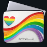 Roligt Modern HBT-Pridet Rainbow Personlig Namn Laptop Fodral<br><div class="desc">Denna moderna utformning har ett färgstarkt regnbåge och en våg av regnbåge i . Din personlig namn är under. Anpassa genom att redigera texten i textrutan. #lgbt #pride #lesbisk # #gay #personlig #personalizegifts #lgbtgifts #hjärta #kärlek #loveislove #jämlikhet #transgender #elektroniics #presenter #gifts #laptopsleeves #officesupplies #skolförråd #laptopcase #dator</div>