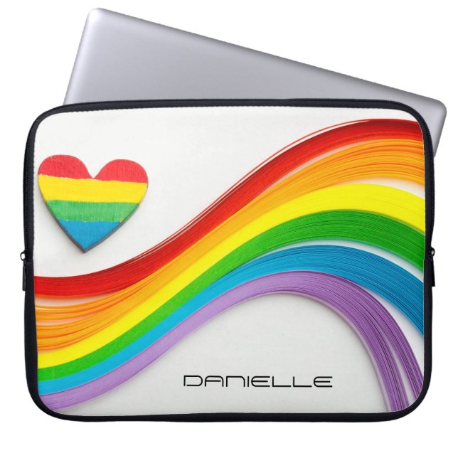 Roligt Modern HBT-Pridet Rainbow Personlig Namn Laptop Fodral (Framsidan)