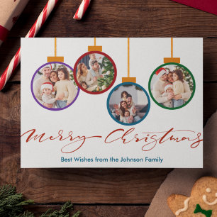 Roligt Modern julprydnad 4 Fotojul Helg Vykort