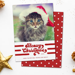 Roligt Modern Meowy Jultipografi - foto Julkort