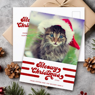 Roligt Modern Meowy Jultipografi - foto Vykort