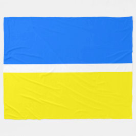 Roligt Modern Nautical Blue Bright Gult Färg Block Fleecefilt