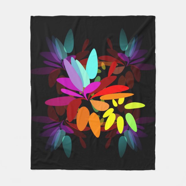 Roligt Modern Psychedelic Stil Rainbow Skriv ut Fleecefilt (Framsidan)