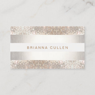 Roligt Modern Rand, Silver Sequin Visitkort