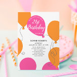 Roligt Modern Rosa Orange Bubbar 21:a födelsedag Inbjudningar<br><div class="desc">Meddela din milstolpe i stil med vår 21:a födelsedagsbjudan - en sömlös blandning av sofistikering och anpassning! Njut av den eleganta roligten, men med en enkel design som rymmer vibrerande ballonger för rosa och orange på en pristinvit bakgrund. Vad skiljer oss åt? Makten att anpassa din ålder utan problem -...</div>