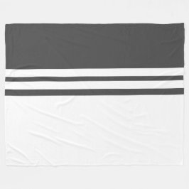 Roligt Modern Snyggt Mörk Grått White Tävla Rand Fleecefilt