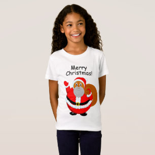 Roligt modern tecknad av ett soptiskt svart Jultom Tee Shirt