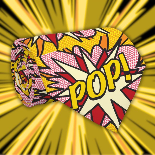 Roligt Modern Tecknad Bok Pop Art POP Superhero Slips (Fun Modern Comic Book Pop Art POP Superhero Tie)