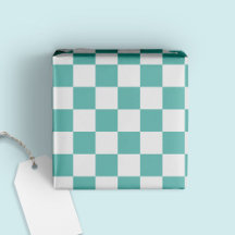 Roligt Modern Trendig Checkated Aqua + White