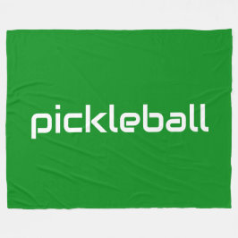 Roligt Modern vit PICKLEBALL-text på Bright-Grönt Fleecefilt