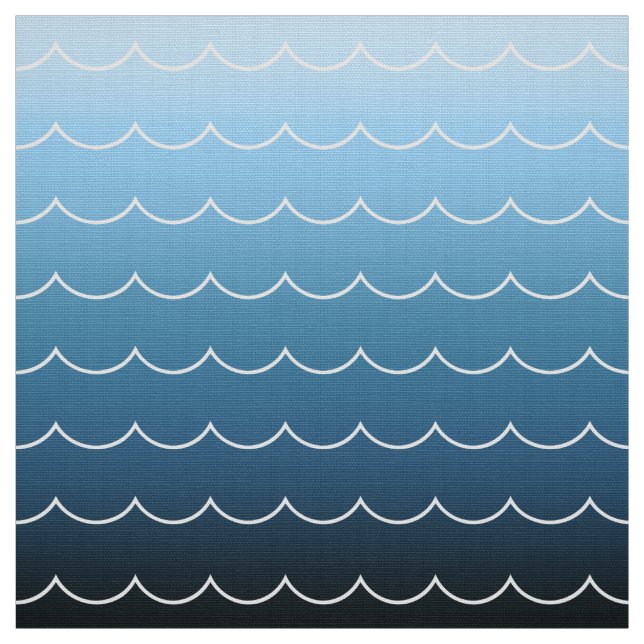 Roligt Modern Wave Mönster Blue Gradient Tyg (Provkarta)