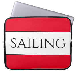 Roligt Modern White Bold Red Trim SAILING Rand Laptop Fodral