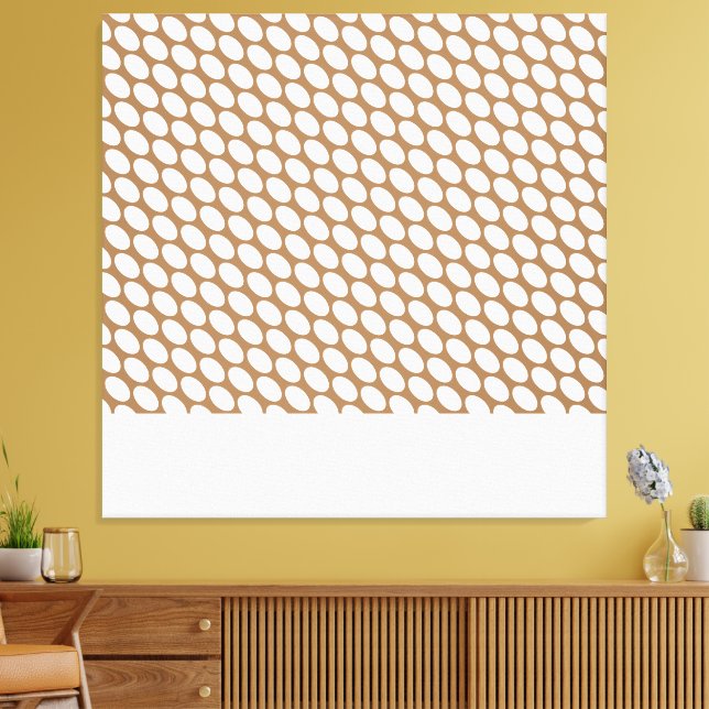 Roligt Modern White Tiled Slant Ovalers on Coffee  Canvastryck (Insitu (Vardagsrum))