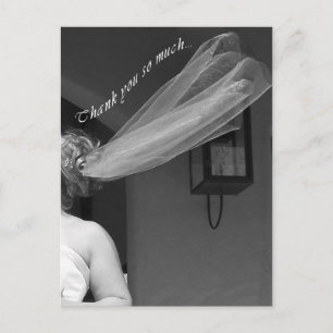 Roligt Möhippa Veil Bröllop Tack vykort