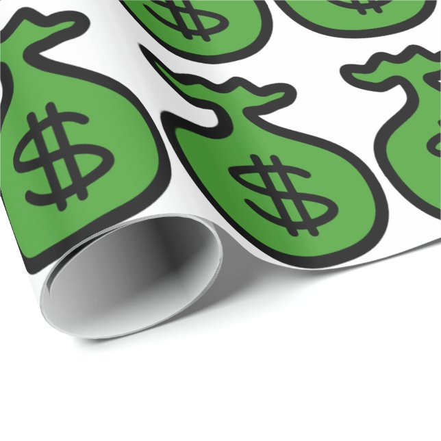 Roligt Money-påsar mönster Gambling-arbete papper Presentpapper (Rullad Hörn)