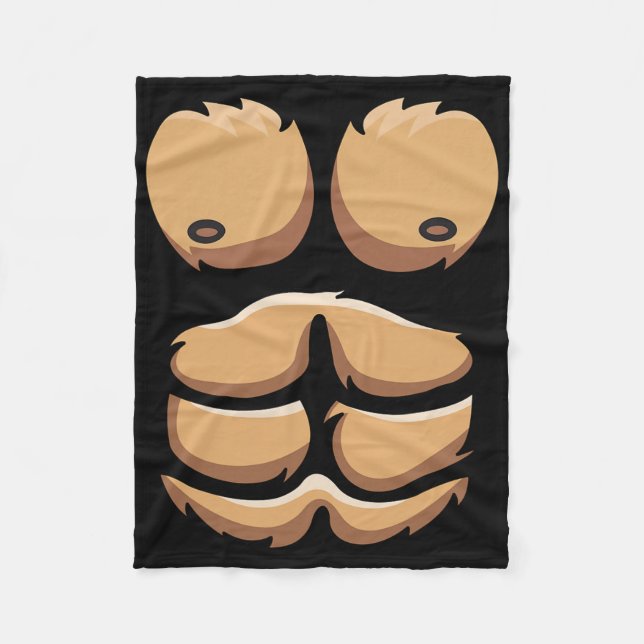 Roligt Monkey Gorilla Chest Costume Halloween Fleecefilt (Framsidan)