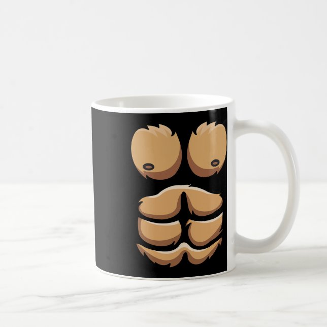 Roligt Monkey Gorilla Chest Costume Halloween Kaffemugg (Höger)