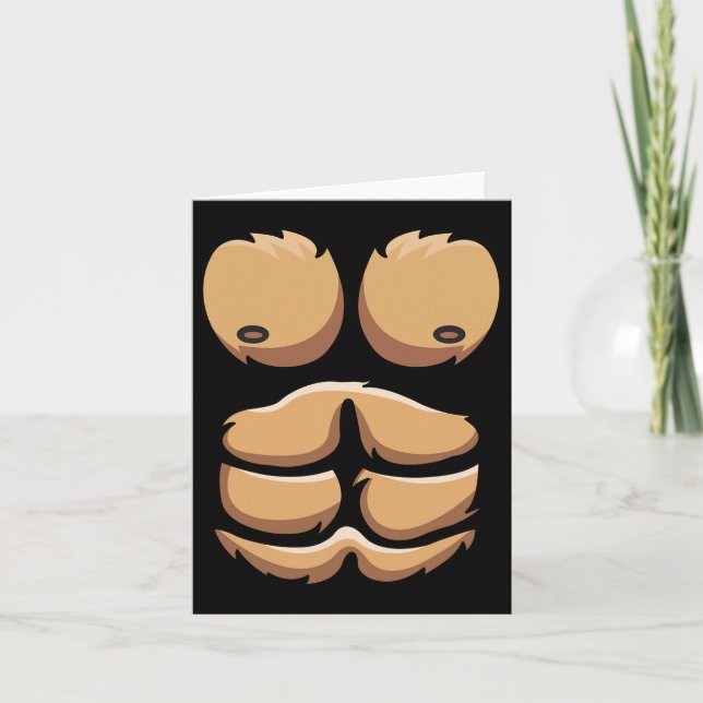 Roligt Monkey Gorilla Chest Costume Halloween Kort (Framsida)