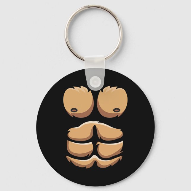 Roligt Monkey Gorilla Chest Costume Halloween Nyckelring (Framsida)