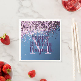 Roligt Monogram Lavender Confetti Birthday Pappersservett